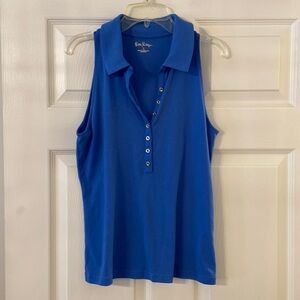 LILLY PULITZER WOMENS SHIRT SIZE S BNWOT COLOR BLUE LENGTH 24” BUST 30”